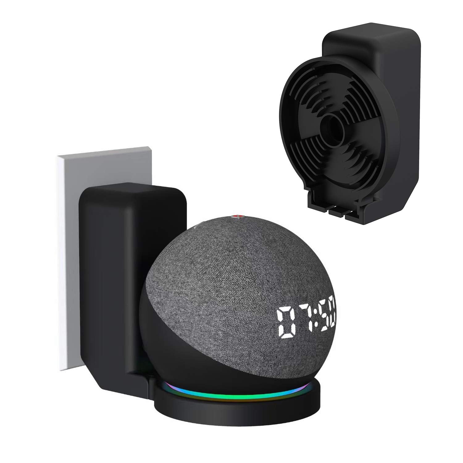 ZORBES Wall Mount for Alexa Echo Dot 4th Generation, Space-Saving Solution Wall Holder with Cord Management for Your Smart Home Speakers, Alexa Echo Dot Accessories (Holder Only, Black) ZORBES Wall Mount for Alexa Echo Dot 4th Generation, Space-Saving Solution Wall Holder with Cord Management for Your Smart Home Speakers, Alexa Echo Dot Accessories (Holder Only, Black)